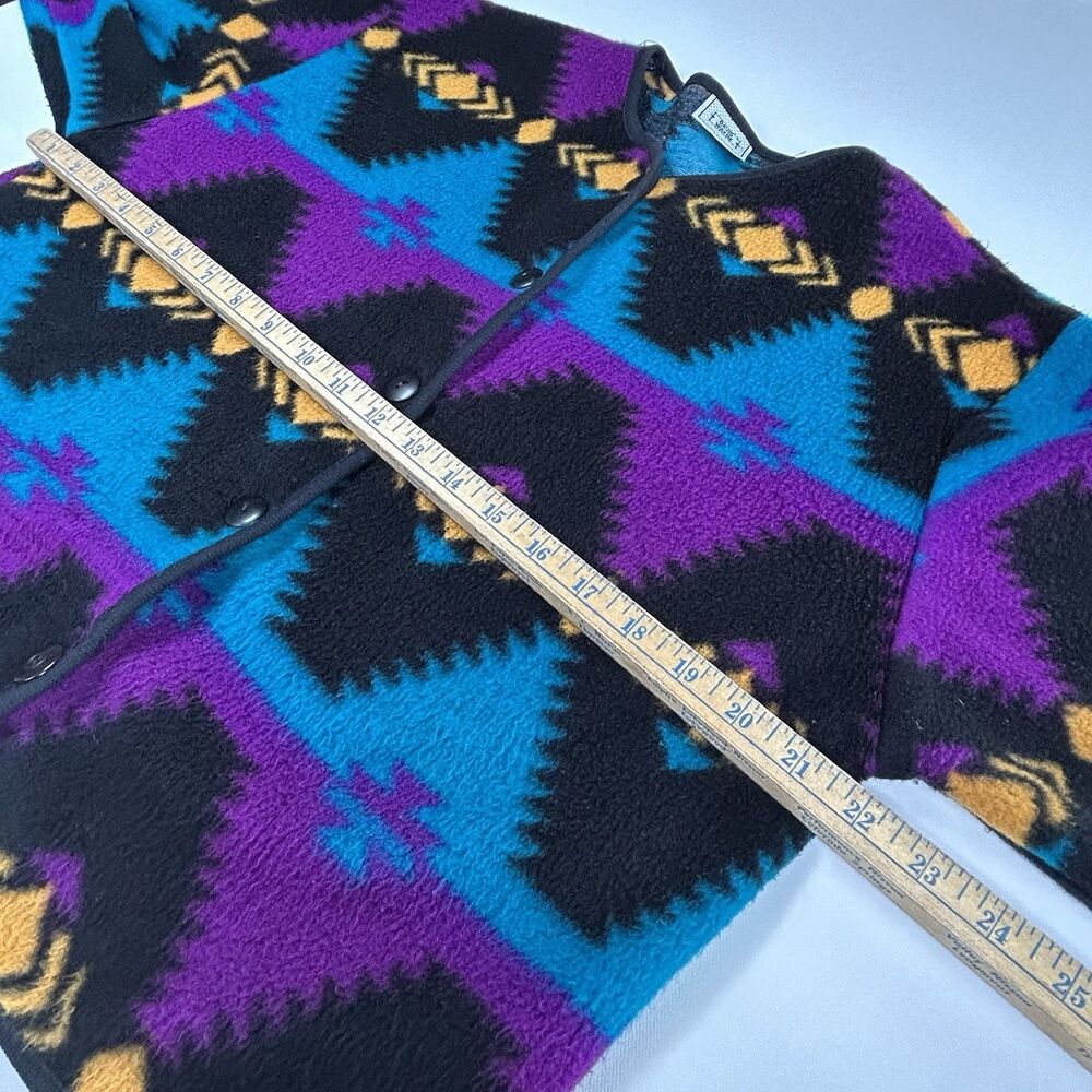 Vintage David Wayne Cardigan Women's Small/Med 80s 90s Fleece Aztec Southwestern - Picture 8 of 9